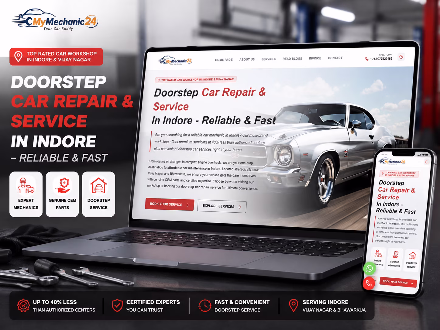 MyMechanic24 — Automotive Services website by Business Sathi