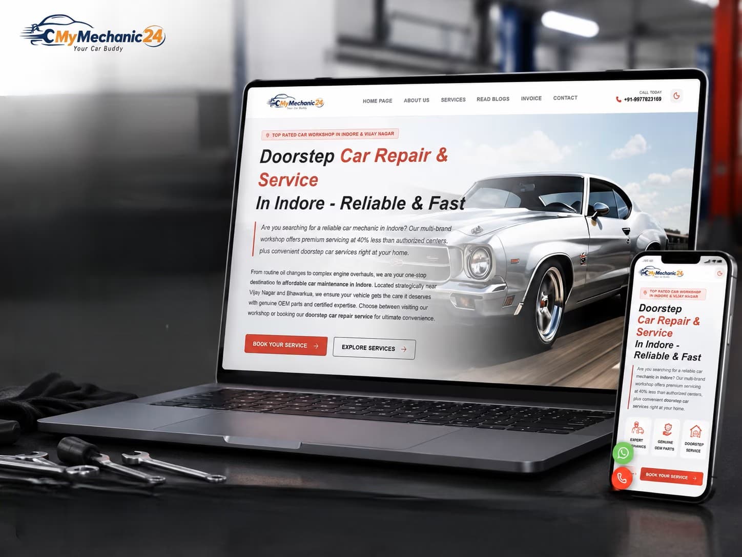 MyMechanic24 — Automotive Services website by Business Sathi