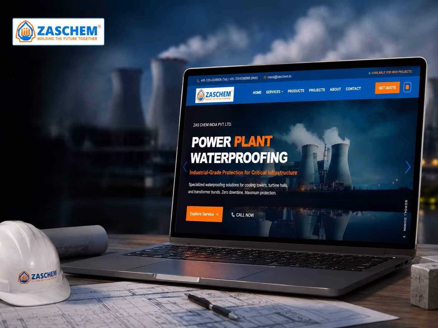 ZasChem India Pvt. Ltd. — Industrial Waterproofing & Infrastructure Protection website by Business Sathi